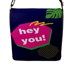 Behance Feelings Beauty Hey You Leaf Polka Dots Pink Blue Flap Messenger Bag (l)  by Mariart