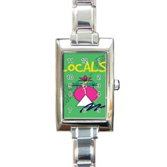 Behance Feelings Beauty Local Polka Dots Green Rectangle Italian Charm Watch