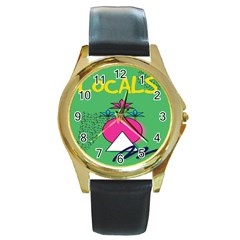 Behance Feelings Beauty Local Polka Dots Green Round Gold Metal Watch