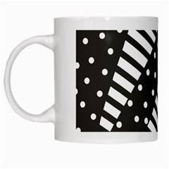 Ambiguous Stripes Line Polka Dots Black White Mugs by Mariart