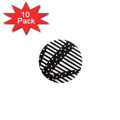 Ambiguous Stripes Line Polka Dots Black 1  Mini Magnet (10 Pack)  by Mariart