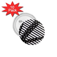 Ambiguous Stripes Line Polka Dots Black 1 75  Buttons (10 Pack) by Mariart