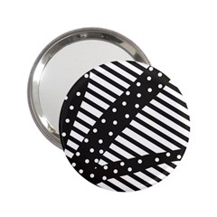 Ambiguous Stripes Line Polka Dots Black 2 25  Handbag Mirrors