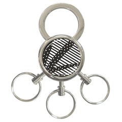 Ambiguous Stripes Line Polka Dots Black 3-ring Key Chains