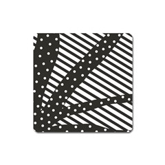 Ambiguous Stripes Line Polka Dots Black Square Magnet