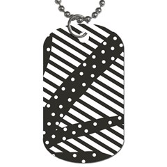 Ambiguous Stripes Line Polka Dots Black Dog Tag (two Sides) by Mariart