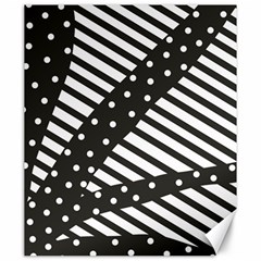 Ambiguous Stripes Line Polka Dots Black Canvas 20  X 24   by Mariart