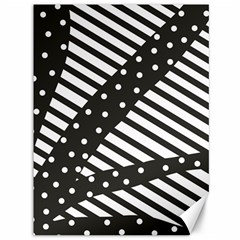 Ambiguous Stripes Line Polka Dots Black Canvas 36  X 48   by Mariart