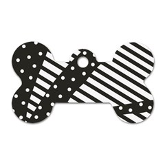 Ambiguous Stripes Line Polka Dots Black Dog Tag Bone (one Side) by Mariart