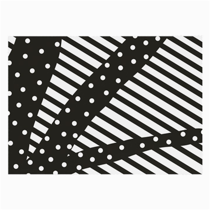 Ambiguous Stripes Line Polka Dots Black Large Glasses Cloth (2-Side)