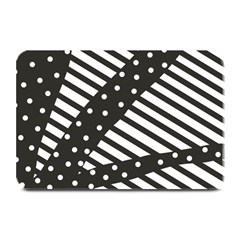 Ambiguous Stripes Line Polka Dots Black Plate Mats by Mariart