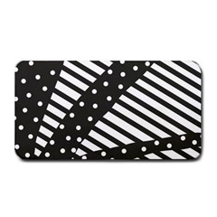 Ambiguous Stripes Line Polka Dots Black Medium Bar Mats by Mariart