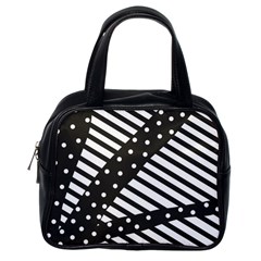 Ambiguous Stripes Line Polka Dots Black Classic Handbags (one Side) by Mariart