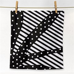 Ambiguous Stripes Line Polka Dots Black Face Towel by Mariart