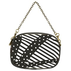 Ambiguous Stripes Line Polka Dots Black Chain Purses (one Side)  by Mariart