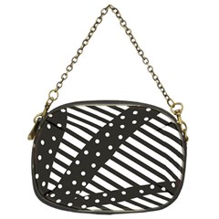 Ambiguous Stripes Line Polka Dots Black Chain Purses (two Sides)  by Mariart