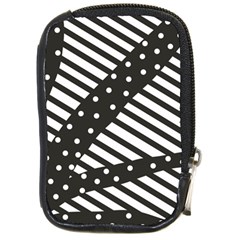 Ambiguous Stripes Line Polka Dots Black Compact Camera Cases by Mariart