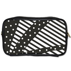 Ambiguous Stripes Line Polka Dots Black Toiletries Bags 2-side