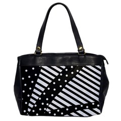 Ambiguous Stripes Line Polka Dots Black Office Handbags by Mariart