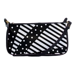 Ambiguous Stripes Line Polka Dots Black Shoulder Clutch Bags by Mariart