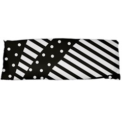 Ambiguous Stripes Line Polka Dots Black Body Pillow Case (dakimakura) by Mariart