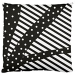 Ambiguous Stripes Line Polka Dots Black Large Cushion Case (One Side) Front