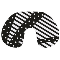 Ambiguous Stripes Line Polka Dots Black Travel Neck Pillows by Mariart