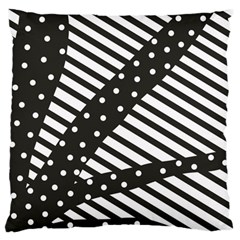 Ambiguous Stripes Line Polka Dots Black Standard Flano Cushion Case (one Side) by Mariart