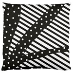 Ambiguous Stripes Line Polka Dots Black Standard Flano Cushion Case (Two Sides) Front