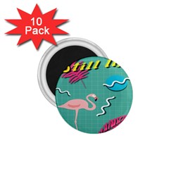 Behance Feelings Beauty Flamingo Bird Still Life Leaf Green Pink Red 1 75  Magnets (10 Pack)  by Mariart