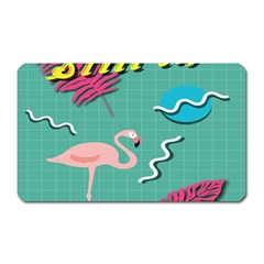 Behance Feelings Beauty Flamingo Bird Still Life Leaf Green Pink Red Magnet (rectangular) by Mariart