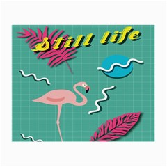 Behance Feelings Beauty Flamingo Bird Still Life Leaf Green Pink Red Small Glasses Cloth (2-side)