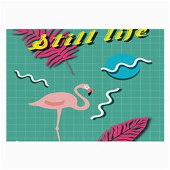 Behance Feelings Beauty Flamingo Bird Still Life Leaf Green Pink Red Large Glasses Cloth (2-side)