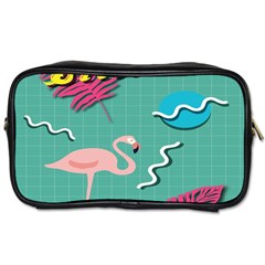 Behance Feelings Beauty Flamingo Bird Still Life Leaf Green Pink Red Toiletries Bags by Mariart