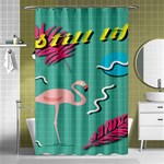 Behance Feelings Beauty Flamingo Bird Still Life Leaf Green Pink Red Shower Curtain 48  x 72  (Small)  Curtain(48  X 72 ) - 42.18 x64.8  Curtain(48  X 72 )