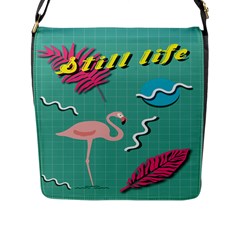 Behance Feelings Beauty Flamingo Bird Still Life Leaf Green Pink Red Flap Messenger Bag (l)  by Mariart