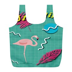 Behance Feelings Beauty Flamingo Bird Still Life Leaf Green Pink Red Full Print Recycle Bags (l)  by Mariart