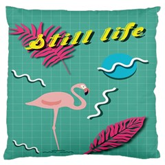 Behance Feelings Beauty Flamingo Bird Still Life Leaf Green Pink Red Large Flano Cushion Case (one Side)