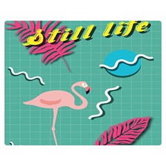 Behance Feelings Beauty Flamingo Bird Still Life Leaf Green Pink Red Double Sided Flano Blanket (medium) 