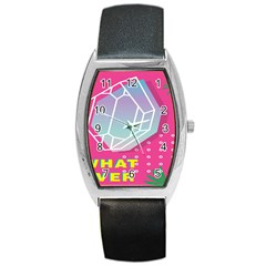 Behance Feelings Beauty Polka Dots What Ever Leaf Diamon Pink Barrel Style Metal Watch