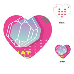 Behance Feelings Beauty Polka Dots What Ever Leaf Diamon Pink Playing Cards (heart)  by Mariart