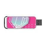 Behance Feelings Beauty Polka Dots What Ever Leaf Diamon Pink Portable USB Flash (Two Sides) Back