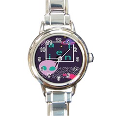 Behance Feelings Beauty Space Alien Star Galaxy Round Italian Charm Watch