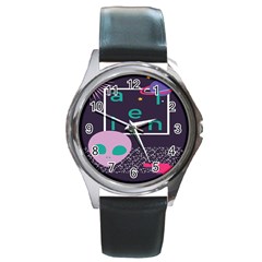 Behance Feelings Beauty Space Alien Star Galaxy Round Metal Watch