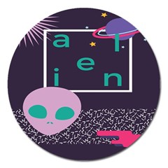 Behance Feelings Beauty Space Alien Star Galaxy Magnet 5  (round)