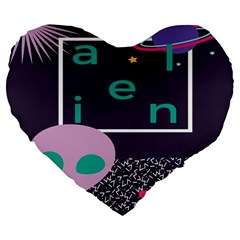 Behance Feelings Beauty Space Alien Star Galaxy Large 19  Premium Flano Heart Shape Cushions