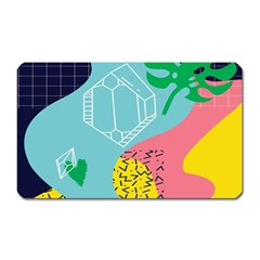 Behance Feelings Beauty Waves Blue Yellow Pink Green Leaf Magnet (rectangular) by Mariart