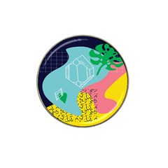 Behance Feelings Beauty Waves Blue Yellow Pink Green Leaf Hat Clip Ball Marker by Mariart