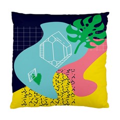 Behance Feelings Beauty Waves Blue Yellow Pink Green Leaf Standard Cushion Case (one Side)