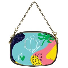 Behance Feelings Beauty Waves Blue Yellow Pink Green Leaf Chain Purses (two Sides)  by Mariart